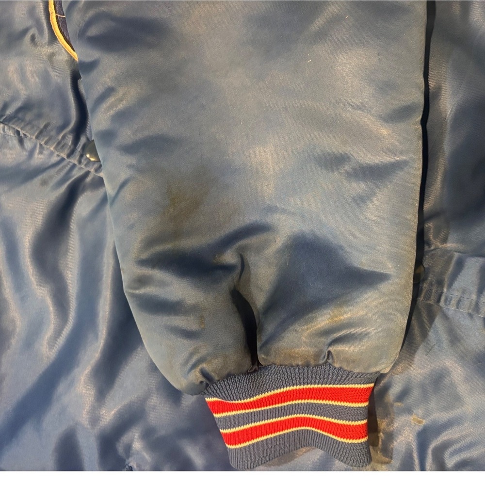 Chalk Line Satin Jacket Men XL Blue Good NY Giants NFL Vintage Varsity USA Made - Picture 5 of 9